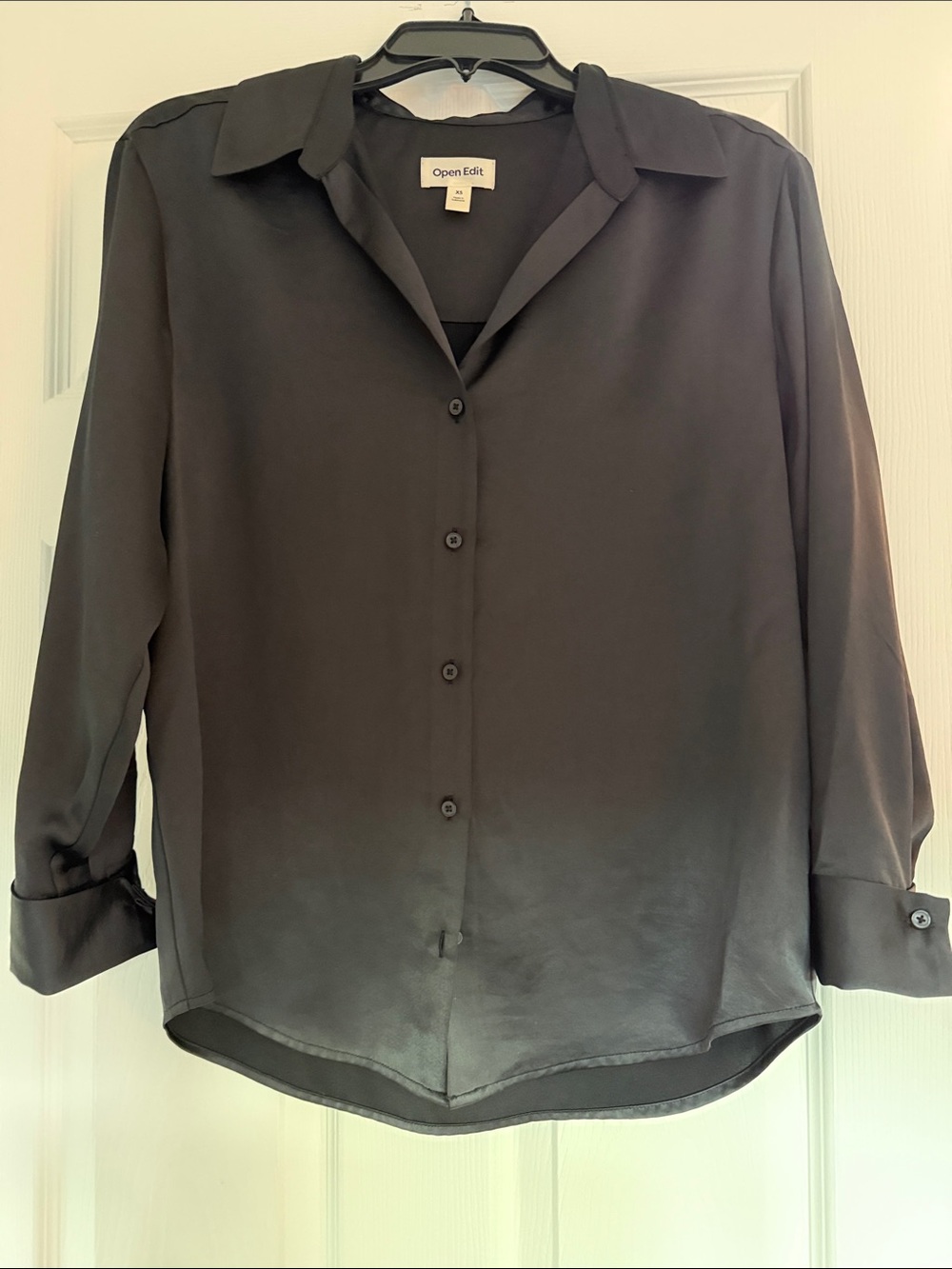 Black Button-Down Women's Blouse